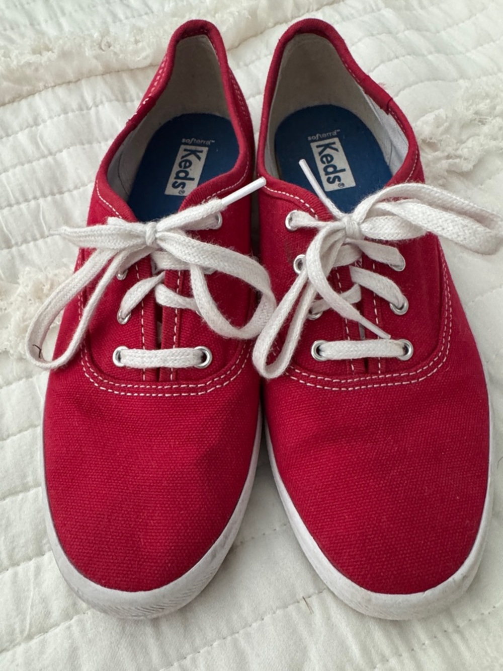 Keds Bright Red Canvas Lace-Up Women’s Sneakers